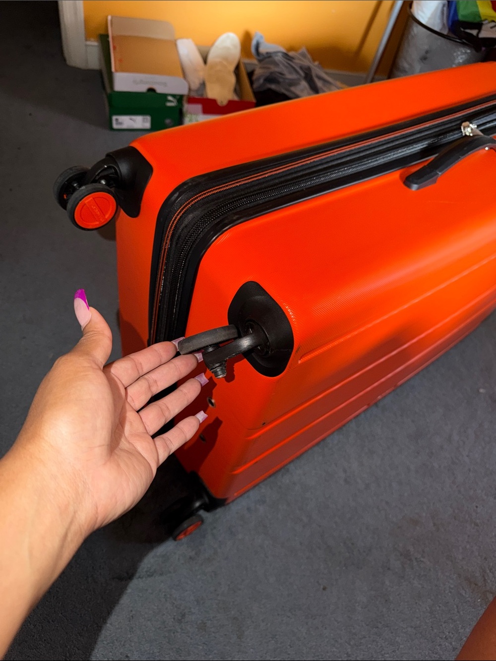 Bright Orange 30” Hard-Shell Spinner Suitcase - Picture 8 of 11